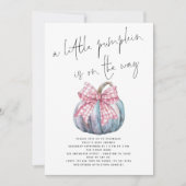 小さなカボチャPInkコケットバーブベビーシャワー 招待状 (正面)