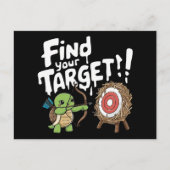 小さなカメが弓を目指して矢を放つ ポストカード (正面)