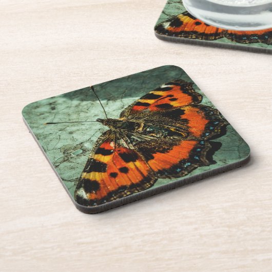 小さなカメの蝶 コースター (左側)