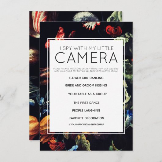 小さなカメラのゲームで結婚スパイする 招待状 (正面/裏面)