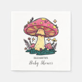 小さなカラフルキノコの赤ちゃんシャワー スタンダードカクテルナプキン (正面)