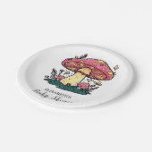 小さなカラフルキノコの赤ちゃんシャワー ペーパープレート (アングル)
