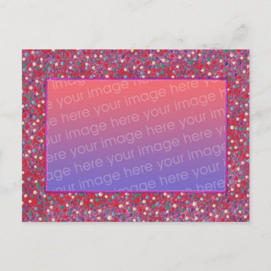 小さなカラフルクリスマスボール写真はがきを追加 シーズンポストカード (正面)