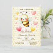 小さなカラフルハチミツバチ赤ちゃんシャワーかわいい 招待状 (スタンド正面)