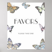 小さなカラフル蝶の赤ちゃんシャワーが好き ポスター (正面)
