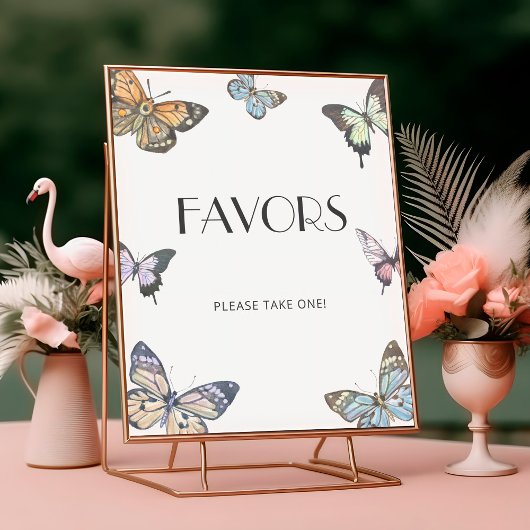 小さなカラフル蝶の赤ちゃんシャワーが好き ポスター