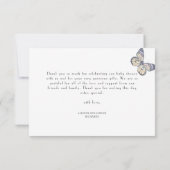 小さなカラフル蝶の赤ちゃんシャワー サンキューカード (裏面)