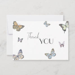 小さなカラフル蝶の赤ちゃんシャワー サンキューカード