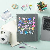 小さなカラフル貝型の切り抜きシール シール (iPadカバー)