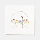 小さなカラフル野の花が一誕生日 スタンダードカクテルナプキン (正面)