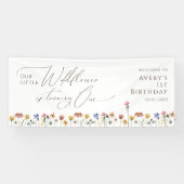 小さなカラフル野の花が一誕生日 横断幕 (横)