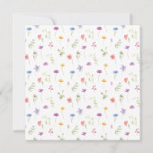 小さなカラフル野花の赤ん坊の女の子シャワー広場 招待状 (裏面)