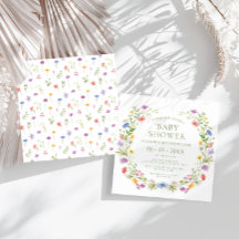 小さなカラフル野花の赤ん坊の女の子シャワー広場