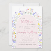 小さなカラフル野草坊ほ赤ちゃん女の子シャワー 招待状 (正面)