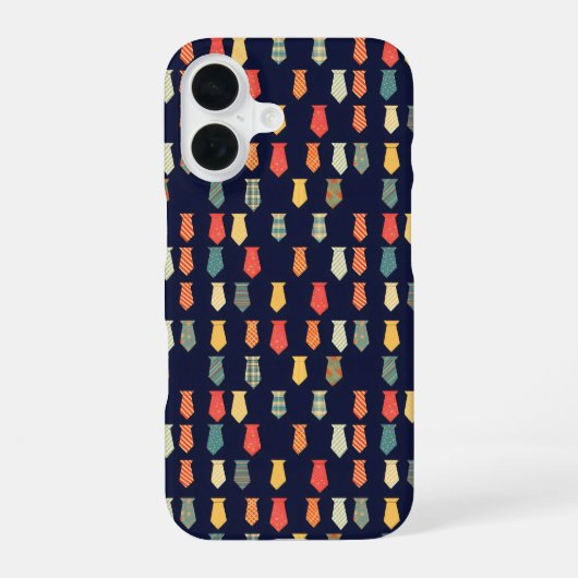 小さなカラフルTiesパターン iPhone 16ケース (裏面)