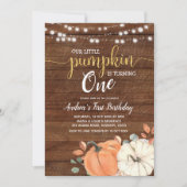 小さなカ素朴ボチャが一つの誕生日 招待状 (正面)