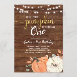 小さなカ素朴ボチャが一つの誕生日 招待状