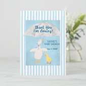 「小さなガチョウがやってくる」絵本風ベビーシャワー サンキューカード (スタンド正面)