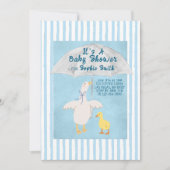 小さなガチョウがストーリーブックの赤ちゃんシャワーを途中にある 招待状 (正面)
