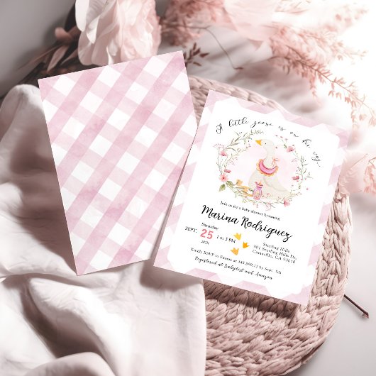 小さなガチョウが彼女の方法ベビーシャワー招待状 招待状