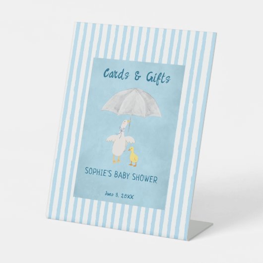 小さなガチョウが途中でベビーカードとギフト 台座サイン (正面)