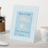 小さなガチョウが途中でベビーカードとギフト 台座サイン (インサイチュ)