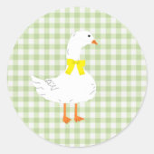 小さなガチョウのベビーシャワー ラウンドシール (正面)