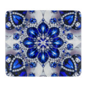 小さなガラスのカットボードと青い白の色 カッティングボード (正面)