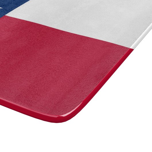 小さなガラス板とテキサス州旗 カッティングボード (角)