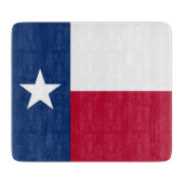 小さなガラス板とテキサス州旗 カッティングボード (正面)
