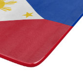 小さなガラス板とフィリピン国旗 カッティングボード (角)