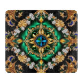 小さなガラス板とブラジル色 カッティングボード (正面)