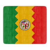 小さなガラス板と旗ロサンゼルス カッティングボード (正面)