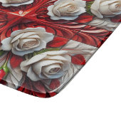 小さなガラス板(英語バラ付) カッティングボード (角)