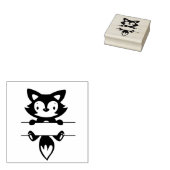 小さなキツネとバナー ラバースタンプ (押印)