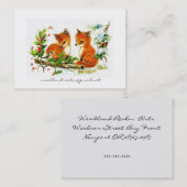 小さなキツネと雪の《鳥》アメリカゴガラ 名刺 (正面/裏面)