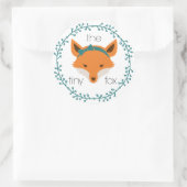 小さなキツネのステッカー ラウンドシール (バッグ)