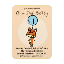 小さなキツネバルーン付き1st誕生日