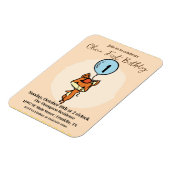 小さなキツネバルーン付き1st誕生日 マグネット (左側)