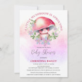 小さなキノコが赤ん坊のシャワーを発芽している 招待状 (正面)