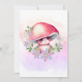 小さなキノコが赤ん坊のシャワーを発芽している 招待状 (裏面)