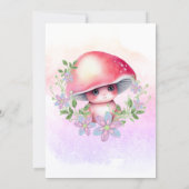 小さなキノコが赤ん坊のシャワーを発芽している 招待状 (裏面)