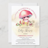 小さなキノコが赤ん坊のシャワーを発芽している 招待状 (正面)