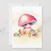 小さなキノコが赤ん坊のシャワーを発芽している 招待状 (裏面)