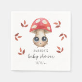 小さなキノコが途中にある – 赤ちゃんシャワー スタンダードカクテルナプキン (正面)
