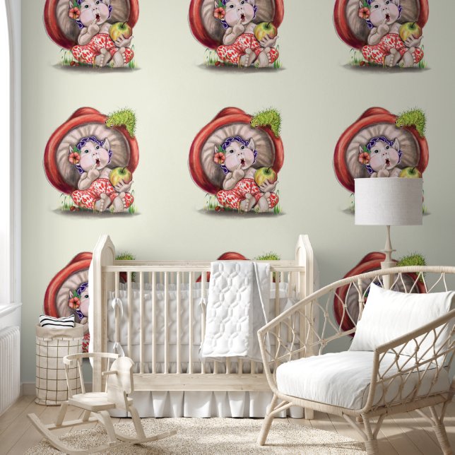 小さなキノコと毛虫おもしろい 壁紙 (キッズ)