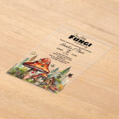 小さなキノコのお洒落秋赤ちゃんシャワー アクリル招待状 (レイダウン)