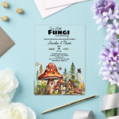 小さなキノコのお洒落秋赤ちゃんシャワー アクリル招待状 (インサイチュ (ウェディング))