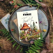 小さなキノコのお洒落秋赤ちゃんシャワー サンキューカード