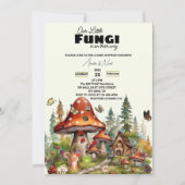 小さなキノコのお洒落秋赤ちゃんシャワー 招待状 (正面)